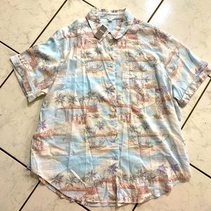Beach Motif Button Down